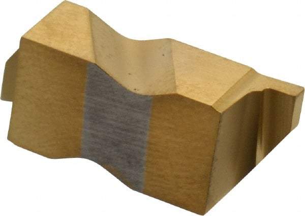 Tool-Flo - 3047FLGP Grade GP50, 3/64" Cutting Width Carbide Grooving Insert - 1.9mm Max Depth of Cut, Right Hand, 0.005 to 0.01" Corner Radius, TiN Finish - Eagle Tool & Supply