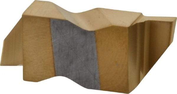 Tool-Flo - 3062FLGP Grade GP50, 1.57mm Cutting Width Carbide Grooving Insert - 3.05mm Max Depth of Cut, Right Hand, 0.005 to 0.01" Corner Radius, TiN Finish - Eagle Tool & Supply