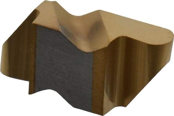 Tool-Flo - 2047FLR Grade GP3, 2.39mm Cutting Width Carbide Grooving Insert - 2.79mm Max Depth of Cut, Right Hand, 3/64" Corner Radius, TiN Finish - Eagle Tool & Supply