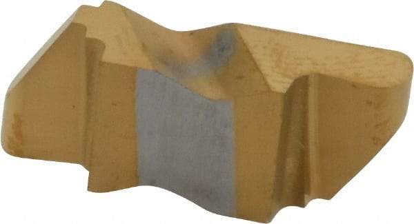 Tool-Flo - 3062FLR Grade GP3, 3.18mm Cutting Width Carbide Grooving Insert - 4.57mm Max Depth of Cut, Right Hand, 1/16" Corner Radius, TiN Finish - Eagle Tool & Supply