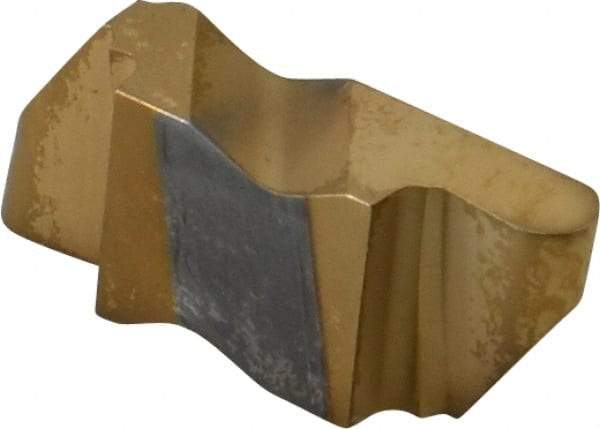 Tool-Flo - 3062FLR Grade GP50, 1/8" Cutting Width Carbide Grooving Insert - 4.57mm Max Depth of Cut, Right Hand, 1/16" Corner Radius, TiN Finish - Eagle Tool & Supply