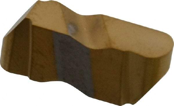 Tool-Flo - 3094FLR Grade GP50, 4.8mm Cutting Width Carbide Grooving Insert - 4.57mm Max Depth of Cut, Right Hand, 3/32" Corner Radius, TiN Finish - Eagle Tool & Supply