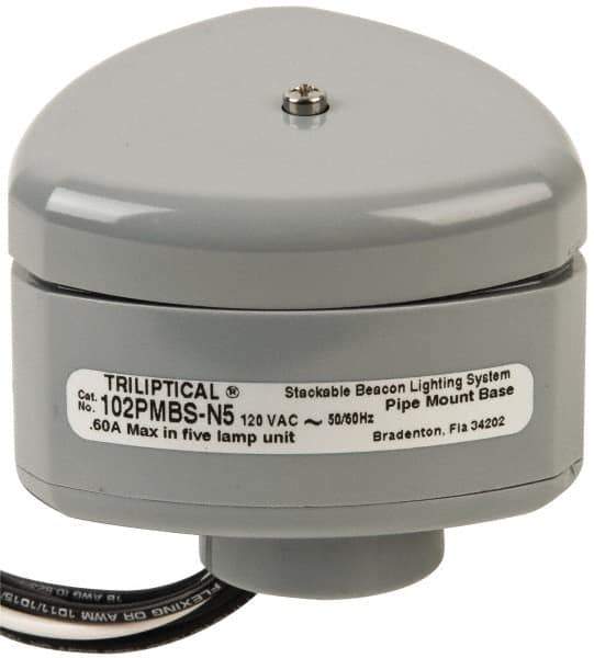 Edwards Signaling - Flashing and Steady, Stackable Tower Light Base Unit - 120 VAC, 0.60 Amp, IP54, IP65 Ingress Rating, 3R, 4X NEMA Rated, Pipe Mount - Eagle Tool & Supply
