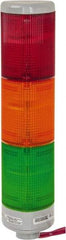 Edwards Signaling - Incandescent Lamp, Amber, Green, Red, Steady, Preassembled Stackable Tower Light Module Unit - 24 VDC, 0.96 Amp, IP54, IP65 Ingress Rating, 3R, 4X NEMA Rated, Pipe Mount - Eagle Tool & Supply