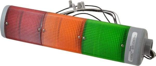 Edwards Signaling - Incandescent Lamp, Amber, Green, Red, Steady, Preassembled Stackable Tower Light Module Unit - 120 VAC, 0.32 Amp, IP54, IP65 Ingress Rating, 3R, 4X NEMA Rated, Pipe Mount - Eagle Tool & Supply