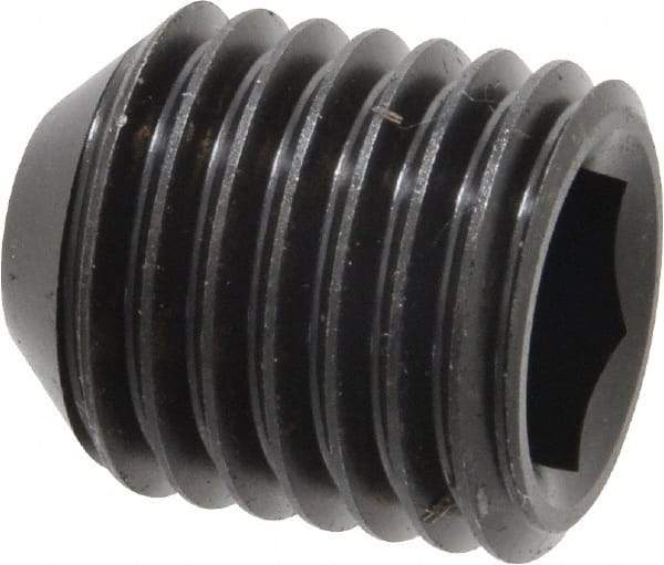 Holo-Krome - 7/8-9 UNC, 1" OAL, Cup Point Set Screw - Grade 8 Alloy Steel, 1/2" Key - Eagle Tool & Supply