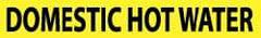 NMC - Pipe Marker with Domestic Hot Water Legend and No Graphic - 3/4 to 1-1/4" Pipe Outside Diam, Black on Yellow - Eagle Tool & Supply