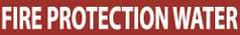 NMC - Pipe Marker with Fire Protection Water Legend and No Graphic - 2-1/2 to 6" Pipe Outside Diam, White on Red - Eagle Tool & Supply