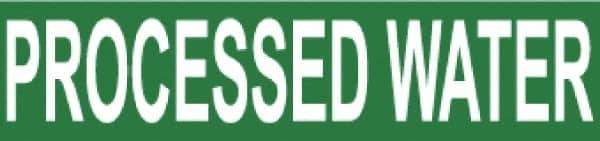 NMC - Pipe Marker with Processed Water Legend and No Graphic - 3/4 to 1-1/4" Pipe Outside Diam, White on Green - Eagle Tool & Supply