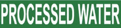 NMC - Pipe Marker with Processed Water Legend and No Graphic - 3/4 to 1-1/4" Pipe Outside Diam, White on Green - Eagle Tool & Supply