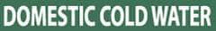 NMC - Pipe Marker with Domestic Cold Water Legend and No Graphic - 1-1/2 to 2" Pipe Outside Diam, White on Green - Eagle Tool & Supply