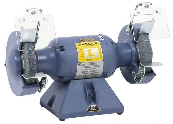 Baldor - 7" Wheel Diam x 1" Wheel Width, 1/2 hp Grinder - 5/8" Arbor Hole Diam, 1 Phase, 3,600 Max RPM, 115 Volts - Eagle Tool & Supply