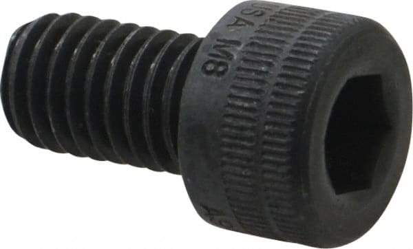 Holo-Krome - M8x1.25 Metric Coarse Hex Socket Drive, Socket Cap Screw - Grade 12.9 Alloy Steel, Black Oxide Finish, Fully Threaded, 14mm Length Under Head - Eagle Tool & Supply