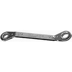 Williams - 1/2 x 9/16", 12 Point, Chrome Finish, Double End, Reversible Ratcheting Offset Box Wrench - Exact Industrial Supply