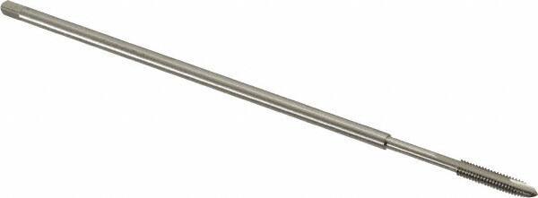 Hertel - #8-32 UNC 2 Flute H3 Bright Finish High Speed Steel Spiral Point Extension Tap - Plug Chamfer, 6" OAL, 2B Class of Fit - Eagle Tool & Supply