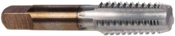 Hertel - 1/8-27 NPT, 5 Flutes, Chrome Plated, High Speed Steel, Interrupted Thread Pipe Tap - 5/16 Inch Shank Diameter, 5/16 Inch Shank Diameter, 3/4 Inch Thread Length, 0.23 Inch Square Size, Regular Hook - Eagle Tool & Supply
