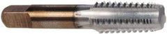 Hertel - 1/8-27 NPT, 5 Flutes, Chrome Plated, High Speed Steel, Interrupted Thread Pipe Tap - 5/16 Inch Shank Diameter, 5/16 Inch Shank Diameter, 3/4 Inch Thread Length, 0.23 Inch Square Size, Regular Hook - Eagle Tool & Supply
