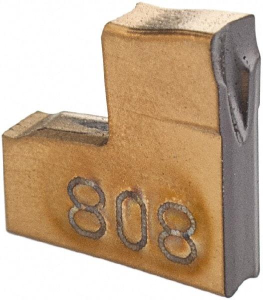 Iscar - TAG2 IC808 Grade, 0.0787" Cutting Width, Carbide Cutoff Insert - 6° Left Hand Lead Angle, 0.0079" Cnr Rad, TiAlN/AlTiN/TiN Coated - Eagle Tool & Supply