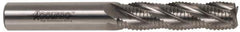 Accupro - 7/16" Diam, Fine Pitch, 1" LOC, 4 Flute Powdered Metal Corner Chamfer Roughing End Mill - Uncoated, 2-11/16" OAL, 3/8" Shank Diam, Single End, Centercutting, 30° Helix - Eagle Tool & Supply