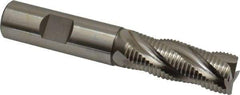Accupro - 5/8" Diam, Fine Pitch, 1-5/8" LOC, 4 Flute Powdered Metal Corner Chamfer Roughing End Mill - Uncoated, 3-3/4" OAL, 5/8" Shank Diam, Single End, Centercutting, 30° Helix - Eagle Tool & Supply