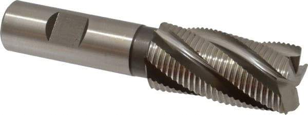 Accupro - 1" Diam, Fine Pitch, 2" LOC, 5 Flute Powdered Metal Corner Chamfer Roughing End Mill - Uncoated, 4-1/4" OAL, 3/4" Shank Diam, Single End, Centercutting, 30° Helix - Eagle Tool & Supply