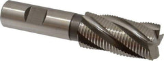 Accupro - 1" Diam, Fine Pitch, 2" LOC, 5 Flute Powdered Metal Corner Chamfer Roughing End Mill - Uncoated, 4-1/4" OAL, 3/4" Shank Diam, Single End, Centercutting, 30° Helix - Eagle Tool & Supply