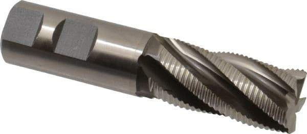 Accupro - 1" Diam, Fine Pitch, 2" LOC, 5 Flute Powdered Metal Corner Chamfer Roughing End Mill - Uncoated, 4-1/2" OAL, 1" Shank Diam, Single End, Centercutting, 30° Helix - Eagle Tool & Supply