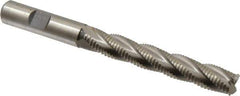 Accupro - 1/2" Diam, Fine Pitch, 3" LOC, 4 Flute Powdered Metal Corner Chamfer Roughing End Mill - Uncoated, 5" OAL, 1/2" Shank Diam, Single End, Centercutting, 30° Helix - Eagle Tool & Supply