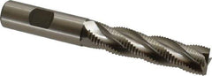Accupro - 5/8" Diam, Fine Pitch, 2-1/2" LOC, 4 Flute Powdered Metal Corner Chamfer Roughing End Mill - Uncoated, 4-5/8" OAL, 5/8" Shank Diam, Single End, Centercutting, 30° Helix - Eagle Tool & Supply