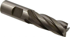 Accupro - 3/4" Diam, Fine Pitch, 2" LOC, 4 Flute Powdered Metal Corner Chamfer Roughing End Mill - Uncoated, 3-3/4" OAL, 3/4" Shank Diam, Single End, Centercutting, 30° Helix - Eagle Tool & Supply
