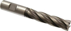 Accupro - 3/4" Diam, Fine Pitch, 3" LOC, 4 Flute Powdered Metal Corner Chamfer Roughing End Mill - Uncoated, 5-1/4" OAL, 3/4" Shank Diam, Single End, Centercutting, 30° Helix - Eagle Tool & Supply