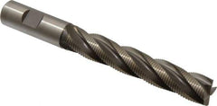 Accupro - 3/4" Diam, Fine Pitch, 4-1/8" LOC, 4 Flute Powdered Metal Corner Chamfer Roughing End Mill - Uncoated, 6-3/8" OAL, 3/4" Shank Diam, Single End, Centercutting, 30° Helix - Eagle Tool & Supply