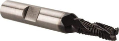 Accupro - 1/4" Diam, Fine Pitch, 5/8" LOC, 3 Flute Powdered Metal Corner Chamfer Roughing End Mill - TiAlN Finish, 2-7/16" OAL, 3/8" Shank Diam, Single End, Centercutting, 30° Helix - Eagle Tool & Supply