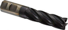 Accupro - 1" Diam, Fine Pitch, 3" LOC, 5 Flute Powdered Metal Corner Chamfer Roughing End Mill - TiAlN Finish, 5-1/2" OAL, 1" Shank Diam, Single End, Centercutting, 30° Helix - Eagle Tool & Supply