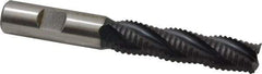 Accupro - 5/8" Diam, Coarse Pitch, 2-1/2" LOC, 4 Flute Powdered Metal Corner Chamfer Roughing End Mill - TiAlN Finish, 4-5/8" OAL, 5/8" Shank Diam, Single End, Centercutting, 30° Helix - Eagle Tool & Supply