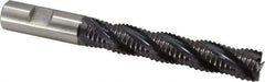 Accupro - 3/4" Diam, Coarse Pitch, 4-1/8" LOC, 4 Flute Powdered Metal Corner Chamfer Roughing End Mill - TiAlN Finish, 6-3/8" OAL, 3/4" Shank Diam, Single End, Centercutting, 30° Helix - Eagle Tool & Supply