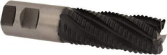 Accupro - 1-1/4" Diam, Coarse Pitch, 3" LOC, 6 Flute Powdered Metal Corner Chamfer Roughing End Mill - TiAlN Finish, 5-1/2" OAL, 1-1/4" Shank Diam, Single End, Centercutting, 30° Helix - Eagle Tool & Supply