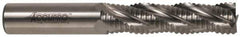 Accupro - 1" Diam, Coarse Pitch, 3" LOC, 5 Flute Powdered Metal Corner Chamfer Roughing End Mill - Uncoated, 5-1/4" OAL, 3/4" Shank Diam, Single End, Centercutting, 30° Helix - Eagle Tool & Supply