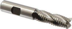 Accupro - 5/8" Diam, Coarse Pitch, 1-5/8" LOC, 4 Flute Powdered Metal Corner Chamfer Roughing End Mill - Uncoated, 3-3/4" OAL, 5/8" Shank Diam, Single End, Centercutting, 30° Helix - Eagle Tool & Supply