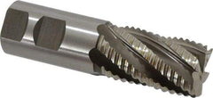 Accupro - 1-1/4" Diam, Coarse Pitch, 2" LOC, 6 Flute Powdered Metal Corner Chamfer Roughing End Mill - Uncoated, 4-1/2" OAL, 1-1/4" Shank Diam, Single End, Centercutting, 30° Helix - Eagle Tool & Supply