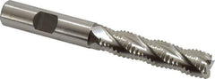 Accupro - 1/2" Diam, Coarse Pitch, 2" LOC, 4 Flute Powdered Metal Corner Chamfer Roughing End Mill - Uncoated, 4" OAL, 1/2" Shank Diam, Single End, Centercutting, 30° Helix - Eagle Tool & Supply