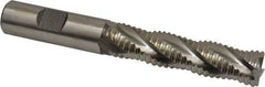 Accupro - 5/8" Diam, Coarse Pitch, 2-1/2" LOC, 4 Flute Powdered Metal Corner Chamfer Roughing End Mill - Uncoated, 4-5/8" OAL, 5/8" Shank Diam, Single End, Centercutting, 30° Helix - Eagle Tool & Supply