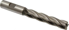 Accupro - 5/8" Diam, Coarse Pitch, 3-1/8" LOC, 4 Flute Powdered Metal Corner Chamfer Roughing End Mill - Uncoated, 5-1/4" OAL, 5/8" Shank Diam, Single End, Centercutting, 30° Helix - Eagle Tool & Supply