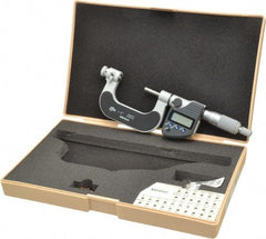 Mitutoyo - 1 to 2" Range, Digital Counter, Electronic Screw Thread Micrometer - Ratchet Stop Thimble, 0.001" Graduation, 0.0002" Accuracy - Eagle Tool & Supply
