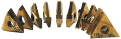 Tool-Flo - 32TNMC Grade GP50, 2.39mm Cutting Width Carbide Grooving Insert - 0.15" Max Depth of Cut, Right Hand, TiN Finish - Eagle Tool & Supply