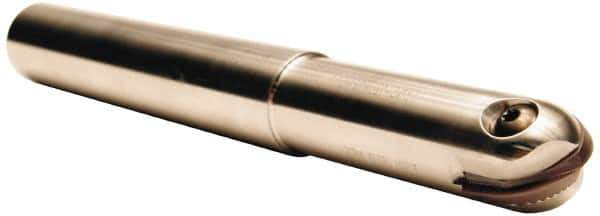 Tool-Flo - 1" Cut Diam, 1-3/4" Max Depth of Cut, 1" Shank Diam, 6.281" OAL, Indexable Ball Nose End Mill - 1-3/4" Head Length, Straight Shank, TNBS Toolholder, TBNR 1000 Insert - Eagle Tool & Supply