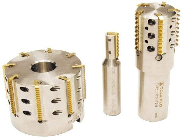 Tool-Flo - 0.969" Cut Diam, 1" Max Depth of Cut, 1" Shank Diam, Internal/External Indexable Thread Mill - Insert Style TI 1N, 2 Inserts, Toolholder Style TCP, 4-1/2" OAL - Eagle Tool & Supply