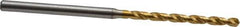 OSG - 2.4003mm 130° Vanadium High Speed Steel Jobber Drill - TiN Finish, Right Hand Cut, Spiral Flute, Straight Shank, 62mm OAL, Standard Point - Eagle Tool & Supply