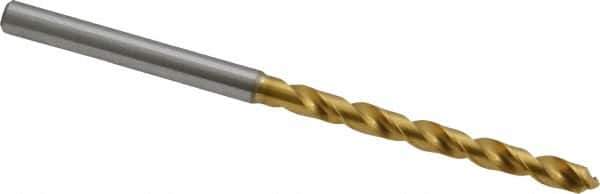 OSG - 3.50012mm 130° Vanadium High Speed Steel Jobber Drill - TiN Finish, Right Hand Cut, Spiral Flute, Straight Shank, 71mm OAL, Standard Point - Eagle Tool & Supply