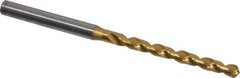 OSG - #12 120° Vanadium High Speed Steel Jobber Drill - TiN Finish, Right Hand Cut, Spiral Flute, Straight Shank, 96mm OAL, Standard Point - Eagle Tool & Supply